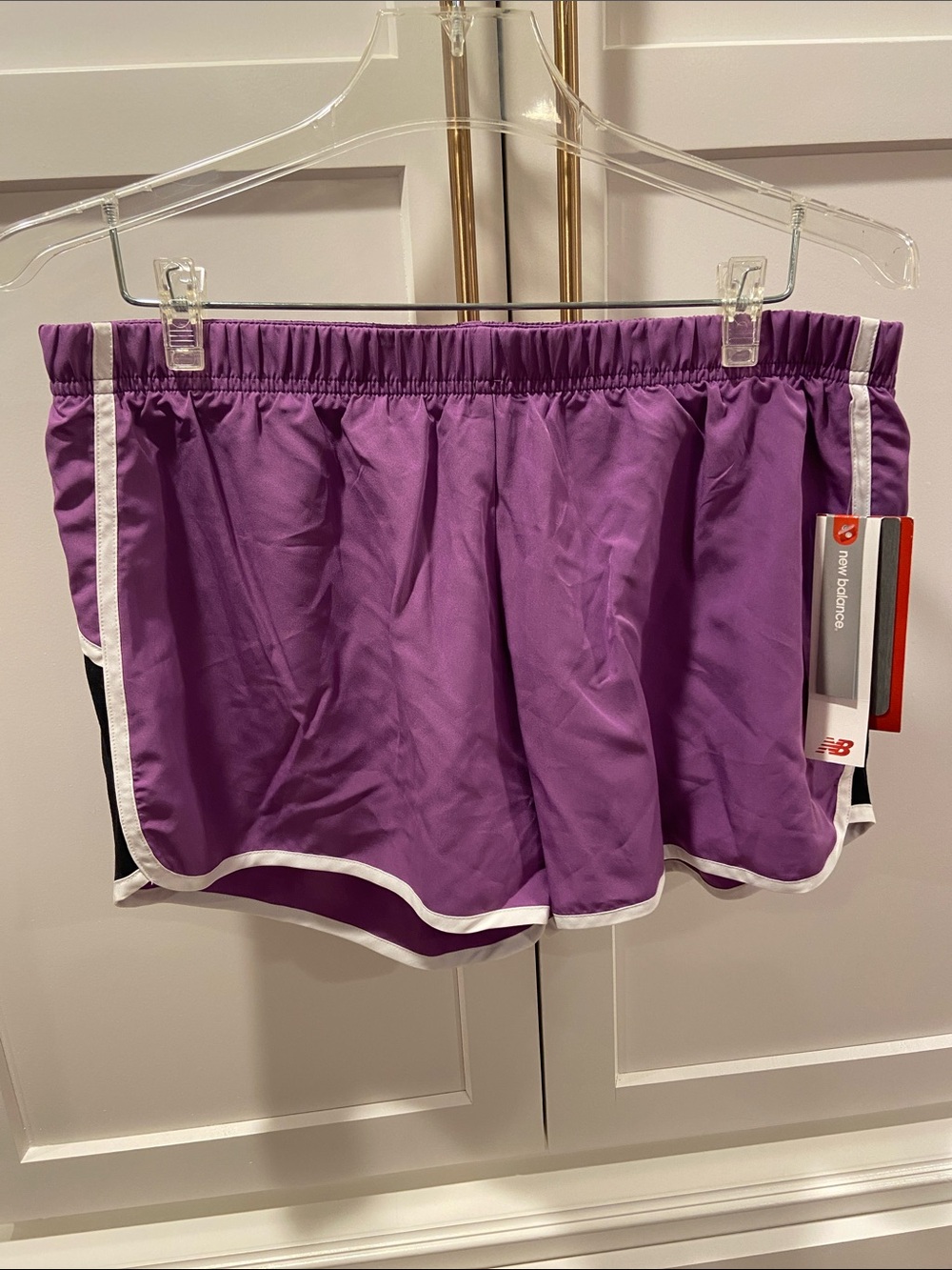 New Balance Purple Women's Athletic Shorts with White Trim